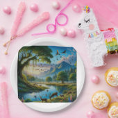 Tafel mit Landschaft Pappteller (Party)