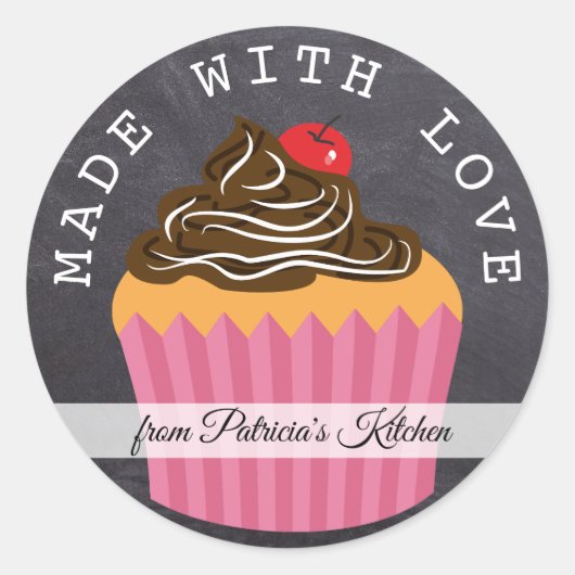 Tafel mit Liebe aus der Küche von Runder Aufkleber (Vorderseite)