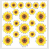 Tafel mit Sonnenblumenklebern Aufkleber (Blatt)