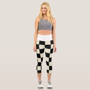 Tafel mit weißem Taille Capri Leggings