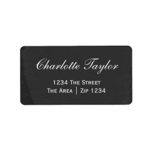 Tafel mit weißem Text Adressaufkleber