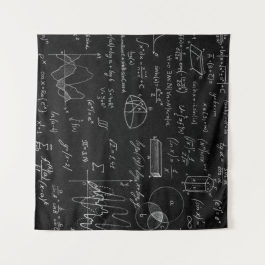 Tafel mit wissenschaftlichen Formeln und Wandteppich (Vorderseite (Horizontal))