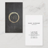Tafel-moderne Goldkreis-Monogramm-Vertikale Visitenkarte (Vorne/Hinten)