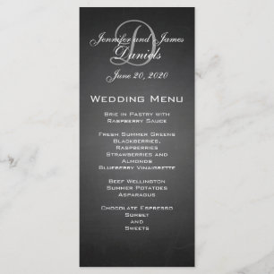 Tafel-Monogramm-Hochzeits-Menü-Karte Menükarte