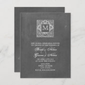 Tafel Monogramm Probe Abendessen Einladung (Vorne/Hinten)