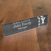 Tafel-Namensschild des Monogramm-Buchstabe-Y Namensplakette (Seite)