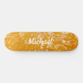 Tafel, orangegelb, Unisex, Mädchen, Personalisiert Skateboard (Horizontal)