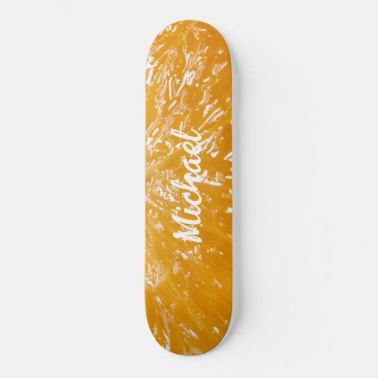 Tafel, orangegelb, Unisex, Mädchen, Personalisiert Skateboard (Vorderseite)