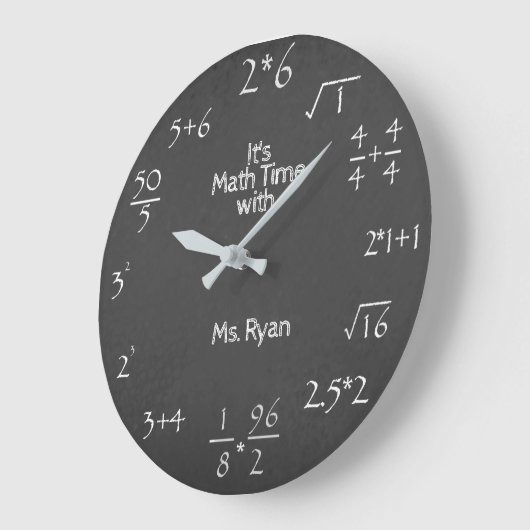 Tafel-personalisierte Mathe-Zeit Große Wanduhr (Winkel)