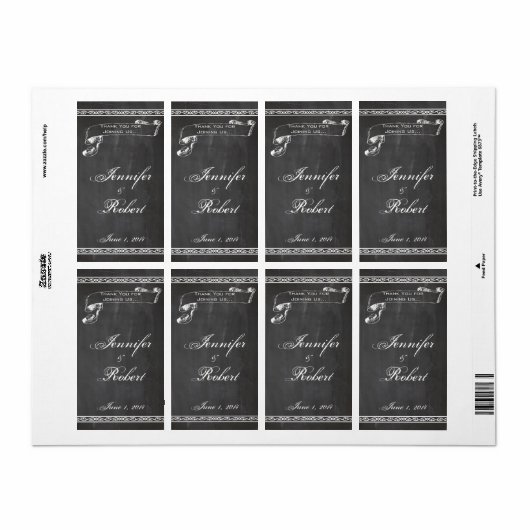 Tafel Posh Wedding Wine Label (Vorne)