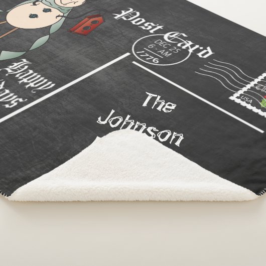 Tafel-Postkarten-alter Mode-Blau-Schneemann Sherpadecke (3/4)