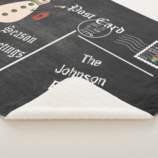 Tafel-Postkarten-alter Mode-Grün-Schneemann Sherpadecke (3/4)