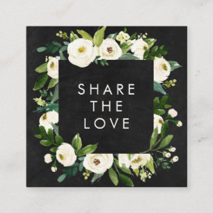 Tafel-romantischer Aquarell-Winter-Blumenrahmen Empfehlungskarte