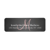 Tafel Rosa Monogramm für Hochzeiten (Vorne)