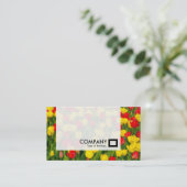 Tafel - Rote und gelbe Tulpen Visitenkarte (Stehend Vorderseite)