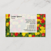 Tafel - Rote und gelbe Tulpen Visitenkarte (Rückseite)