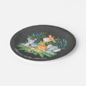 Tafel-Safari-Dschungel-Babyparty 7" Platte Pappteller (Schrägansicht)