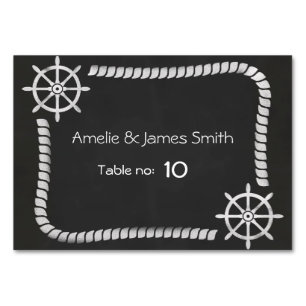 Tafel Schiefertafel Marine Hochzeit Sitzplatz Kart Tischnummer