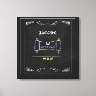 TAFEL Schläger-Bar Mitzvah unterzeichnen herein Leinwanddruck