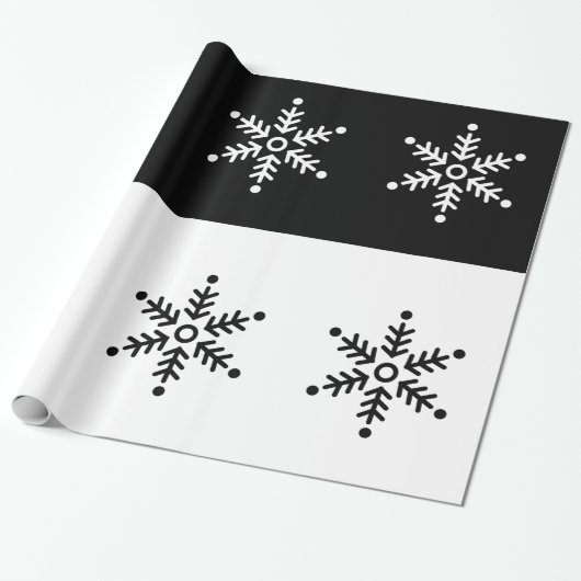 Tafel - Schneeflocke - Schwarz/Weiß Geschenkpapier (Ungerollt)
