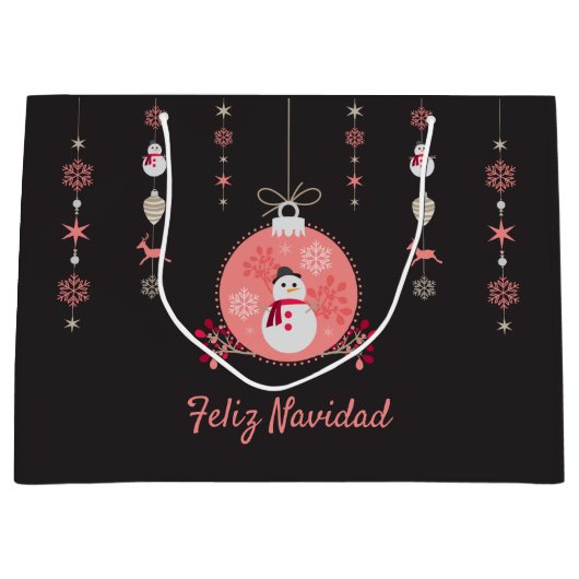 Tafel-Schneemann Navidad Große Geschenktüte (Vorderseite)