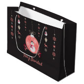 Tafel-Schneemann Navidad Große Geschenktüte (Vorderseite Schrägansicht)