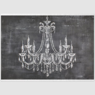 Tafel-Schwarzes-Decoupage-Lüsterdesign Seidenpapier