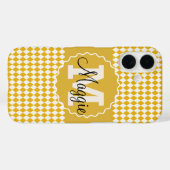 Tafel Senf und Creme mit Name Monogram Case-Mate iPhone Hülle (Rückseite (Horizontal))