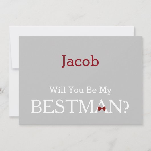 Tafel sind Sie mein Bestman? Einladung (Vorderseite)