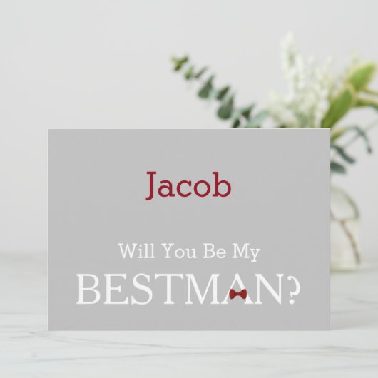 Tafel sind Sie mein Bestman? Einladung (Stehend Vorderseite)