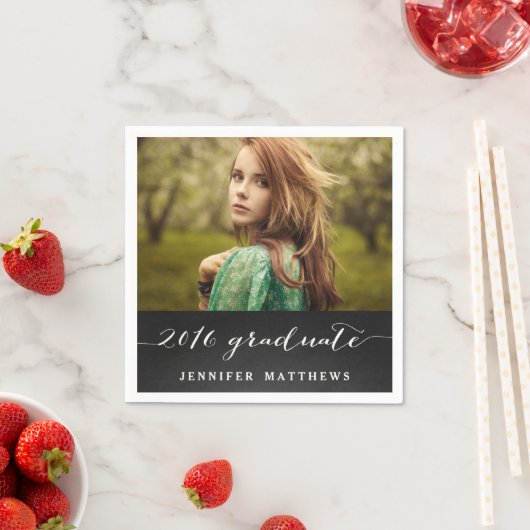 Tafel-Skript-Foto-Abschluss-Party 2016 Serviette (Beispiel)