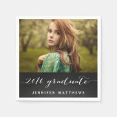 Tafel-Skript-Foto-Abschluss-Party 2016 Serviette (Vorderseite)