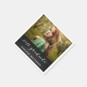 Tafel-Skript-Foto-Abschluss-Party 2016 Serviette (Ecke)