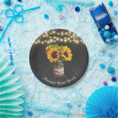 Tafel-Sonnenblume-Maurer-Glas-Brautparty Pappteller (Party)