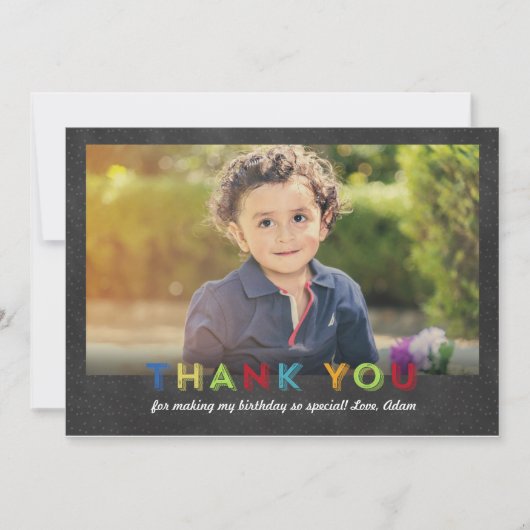 Tafel-Spaß danken Ihnen Foto-Karte Dankeskarte (Vorderseite)
