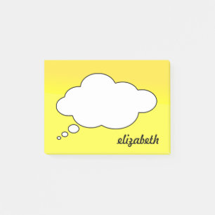 Tafel Sprechblase Personalisierter Name Post-it Klebezettel