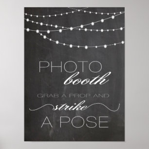 Tafel Stringlichter Fotostand Hochzeitsschild Poster