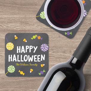 Tafel Süßigkeiten Halloween Fröhliches Halloween Rechteckiger Pappuntersetzer