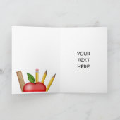 Tafel-Tassen-Karte des Apples des Lehrers Karte (Innenseite)