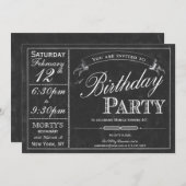 Tafel-Typografie-Party Einladung (Vorne/Hinten)