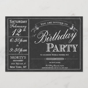 Tafel-Typografie-Party Einladung