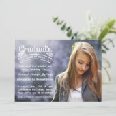 Tafel-Typografie-voller Foto-Abschluss 2013 Einladung (Stehend Vorderseite)