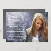 Tafel-Typografie-voller Foto-Abschluss 2013 Einladung (Vorne/Hinten)