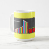 Tafel u. farbiger Bleistift-Lehrer Kaffeetasse (Vorderseite Links)