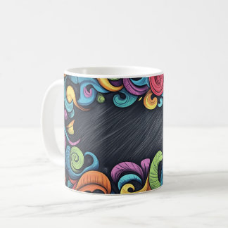 Tafel- und Kreidehintergründe. Kinderstil Kaffeetasse