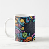 Tafel- und Kreidehintergründe. Kinderstil Kaffeetasse (Links)