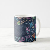 Tafel- und Kreidehintergründe. Kinderstil Kaffeetasse (VorderseiteRechts)