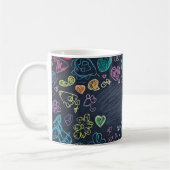 Tafel- und Kreidehintergründe. Kinderstil Kaffeetasse (Links)