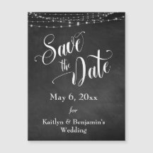 Tafel und Leuchtenlampen Save the Date Magnetkarte