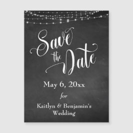Tafel und Leuchtenlampen Save the Date Magnetkarte